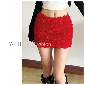 Váy ngắn Milyfashion lót ba chiều thêu hoa hồng, phong cách mới và cao cấp, phù hợp cho mùa hè