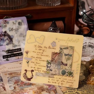 JIANWU Hoài Cổ Retro Series Vintage Dễ Thương Trẻ Em Phong Cảnh Chất Liệu Cắt Dán PVC Tạp Chí Sáng Tạo Sổ Lưu Niệm Văn Phòng Phẩm