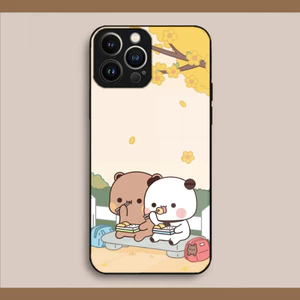 BK-74 Dễ Thương DuDu Ngộ nghĩnh BuBu Ốp lưng Kính Cường Lực IPhone 7 8 11 12 13 14 17,15 16 xs Xsmax xr (mini plus pro max)