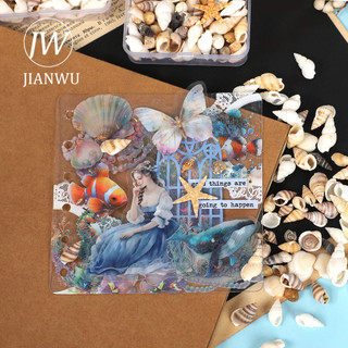 JIANWU Vintage Hình Dạng Khác Nhau Conch Micro-landscape Bố Trí Cắt Kéo Sổ Lưu Niệm Đóng Hộp Chất Liệu Sáng Tạo DIY Tạp Chí Văn Phòng Phẩm