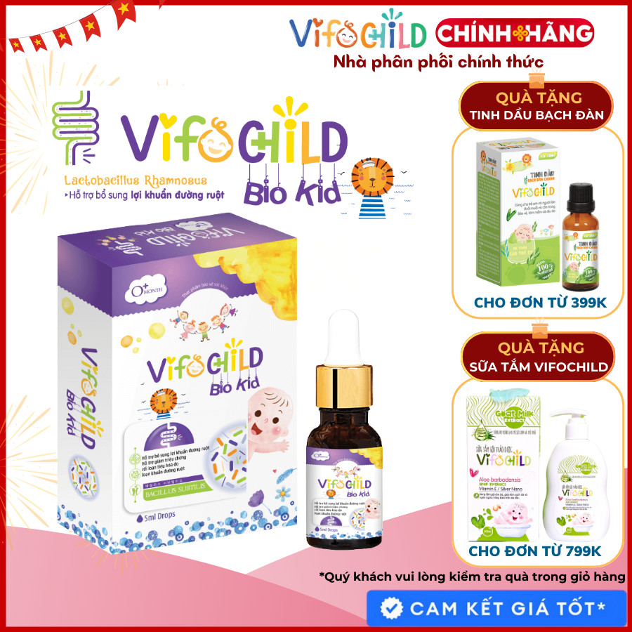 Men vi sinh VIFOCHILD 5ml Bio Kid Giúp hệ tiêu hóa của bé luôn khỏe mạnh Baby 1