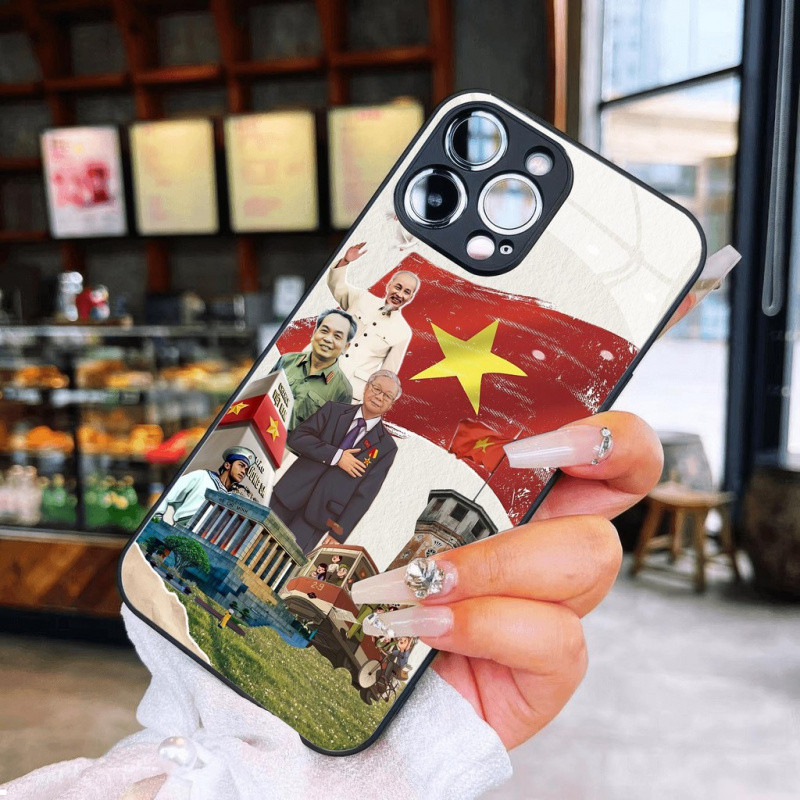 Ốp Kính 3D Độc Lập Việt Nam Cho iPhone 16 17,15 14 13 12 11 8 7 6 6s 6p 7p 8p 6g 7g 8g Pro Max XR XS xsmax Plus Pro
