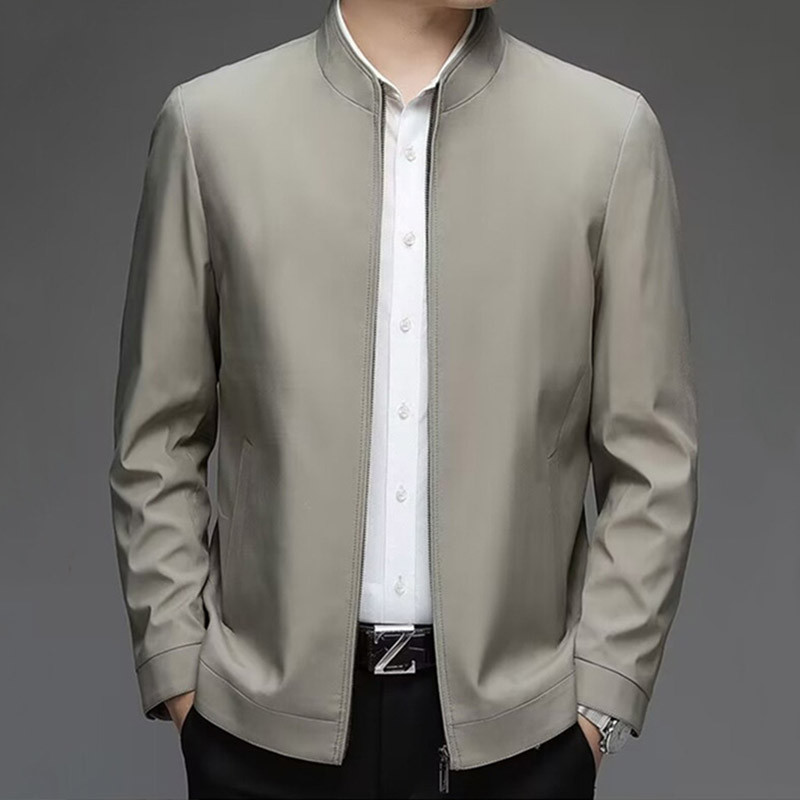 ThaliaWisp Áo khoác nam áo khoác thông thường hàng đầu dáng rộng cổ đứng công sở bố mặc