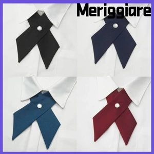 Cà vạt áo sơ mi MERIGGIARE, Trang trí đồng phục JK Thắt chéo có thể tháo rời, Phụ kiện trang phục Cổ áo bằng vải Polyester