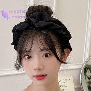 [Huyền bí] Dây buộc tóc rộng thời trang dành cho nữ Mũ đội đầu bằng vải màu trơn cho bé gái Dây buộc tóc xếp li Phụ kiện tóc nữ [Mới]