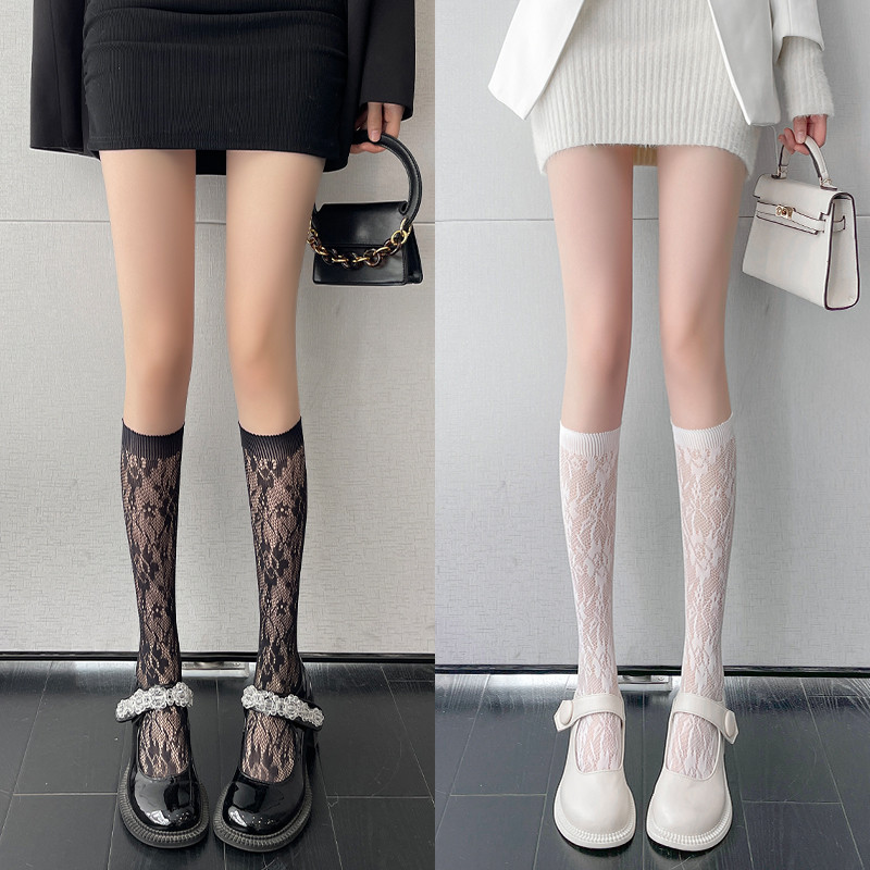 🔥Còn hàng🔥Tất ren lolita bắp chân  tất trắng, tất dài đến giữa bắp chân nữ jk
