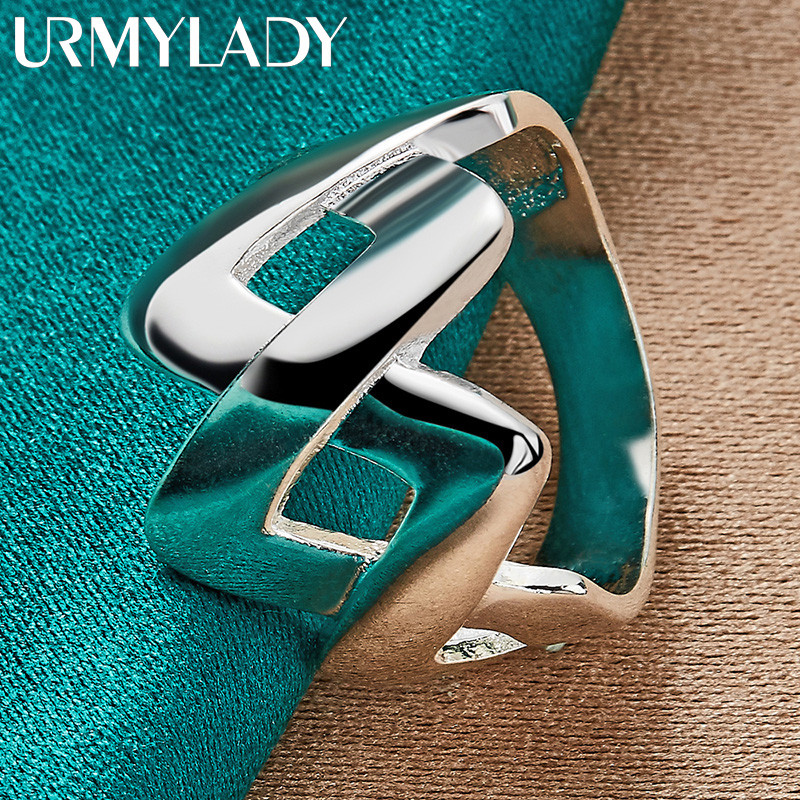 URMYLADY Bạc 925 Chữ 7-10 # Nhẫn Nữ Tiệc Cưới Thời Trang Quyến Rũ Trang Sức
