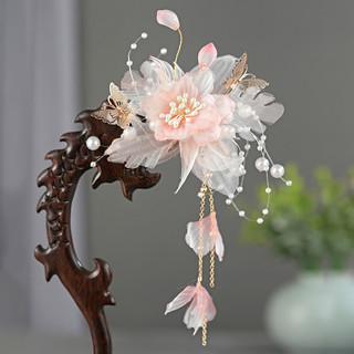 Chính Hãng Hanfu Mũ Đội Đầu Nữ Phụ Kiện Trẻ Em Phong Cách Mới Bé Gái Bước Hình Hồng Kẹp Tóc Hoa Bướm Kẹp Tóc Cổ Phụ Kiện Tóc 25.1.1 RKCK
