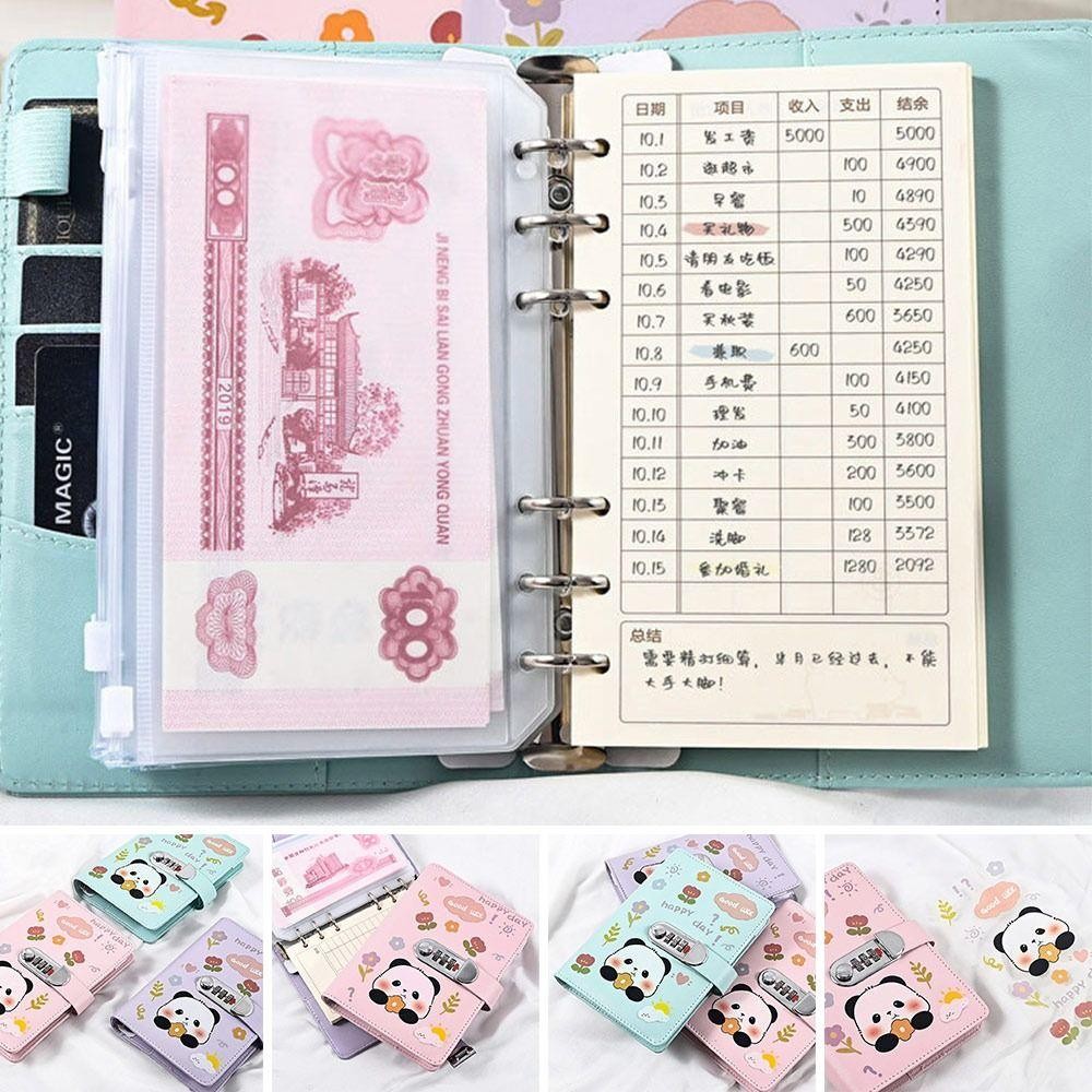 Thử thách tiết kiệm chất kết dính THFENG, với khóa mật khẩu Phong bì PU Tiết kiệm tiền Challeng, Quà tặng Chất kết dính ngân sách có thể tái sử dụng chống nước dung tích lớn cho trẻ em