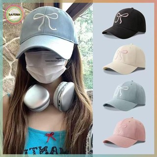 SAFENH Ngọt Nơ Bóng Chày Cotton Có Thể Điều Chỉnh Mũ Snapback Xuân Thu Thêu Nữ Ngoài Trời Thường Ngày Mũ Chống Nắng Tấm Che Mũ VN