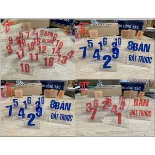 Bộ số để bàn mica - thẻ số thứ tự nhỏ gọn để bàn quán ăn, nhà hàng, quán cafe,..., bộ số để bàn quán ăn in uv