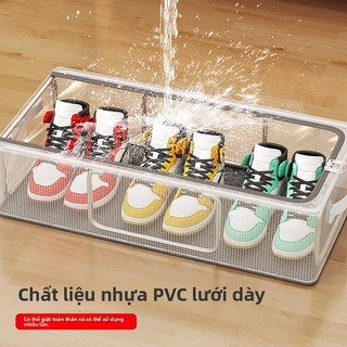 Hộ Gia Đình Không Lắp Đặt Giày Hộp Bảo Quản Trong Suốt Có Thể Gập Lại Dưới Giường Hộp Bảo Quản Chống Bụi Beau