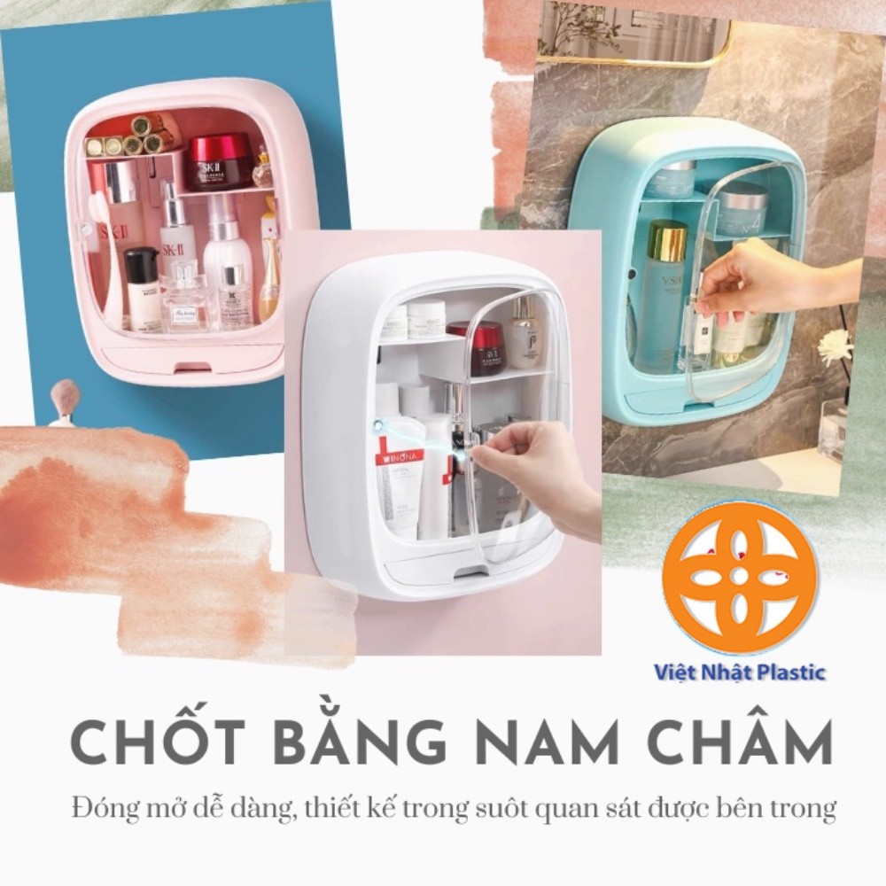 tủ treo tường hokori treo nhà tắm, đựng đồ mỹ phẩm, tủ thuốc dán tường có nắp chống nước 3635