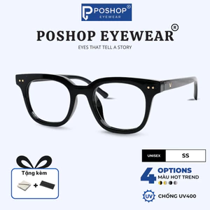 Gọng kính cận vuông dẻo thời trang cho nam nữ chữ V Poshop