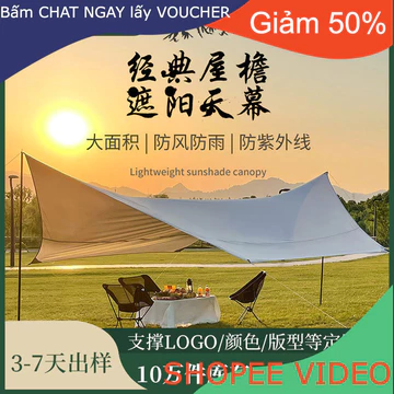 (Ship2tuan) Glamping Lều cắm trại cao cấp Lều ngoài trời màn trời Cắm Trại Cắm Trại Ngoài Trời giàn che nắng chống mưa d
