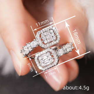 Châu Âu Mỹ ins Nhẫn Hình Học Zircon Phong Cách Mới Nữ