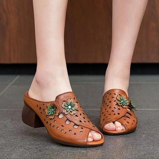 Giày cao gót mũi dày miệng cá dành cho nữ