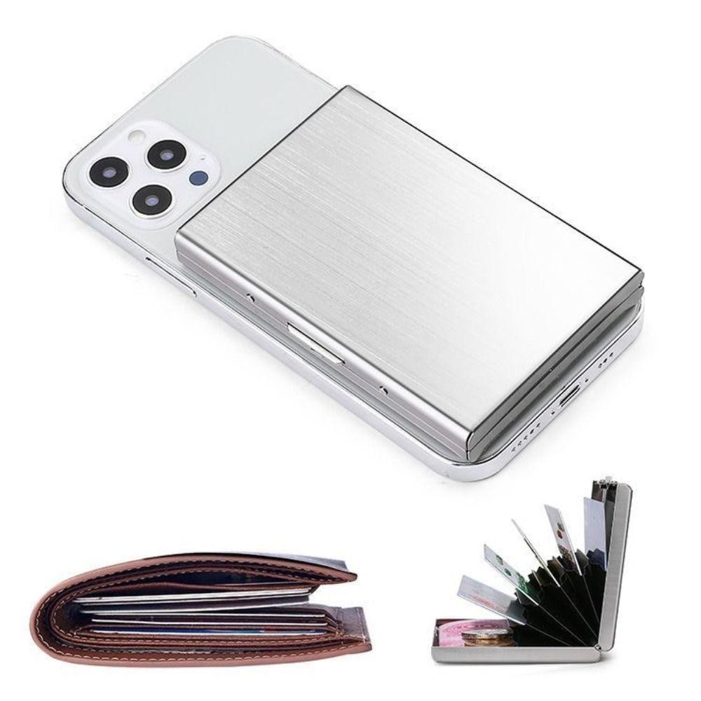 Hộp đựng thẻ tín dụng KANGN, Hộp đựng thẻ ID mỏng chống RFID, Thời trang không gỉ 6 / 10 khe Ví ngắn du lịch