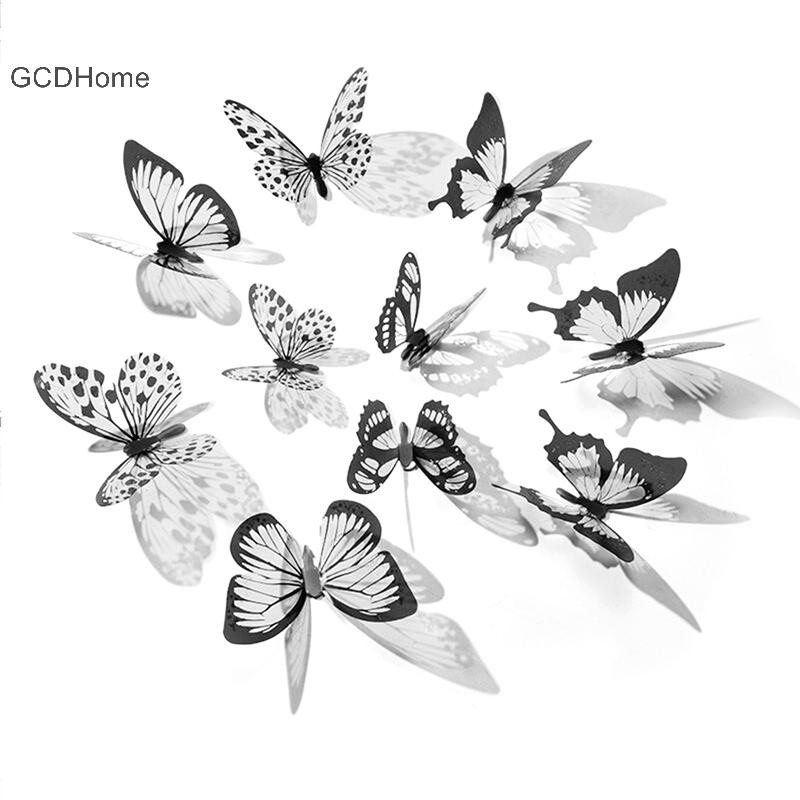 Gcdhome 18 Cái / bộ Đen Trắng Pha Lê Dán Tường Nghệ Thuật Đẹp Decal Trang Trí Nhà Cửa Cho Tủ Lạnh Phòng Trẻ Em HOT