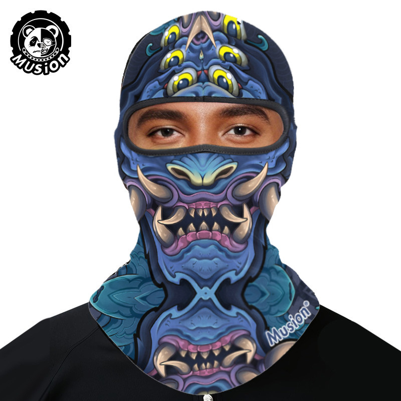 Musion Original Devil Yaksha Balaclava Đi xe đạp Full Face Mask Skull Chống nắng Xe đạp Balaclava Chống bụi Rider Mũ đội đầu cho cưỡi ngựa ngoài trời