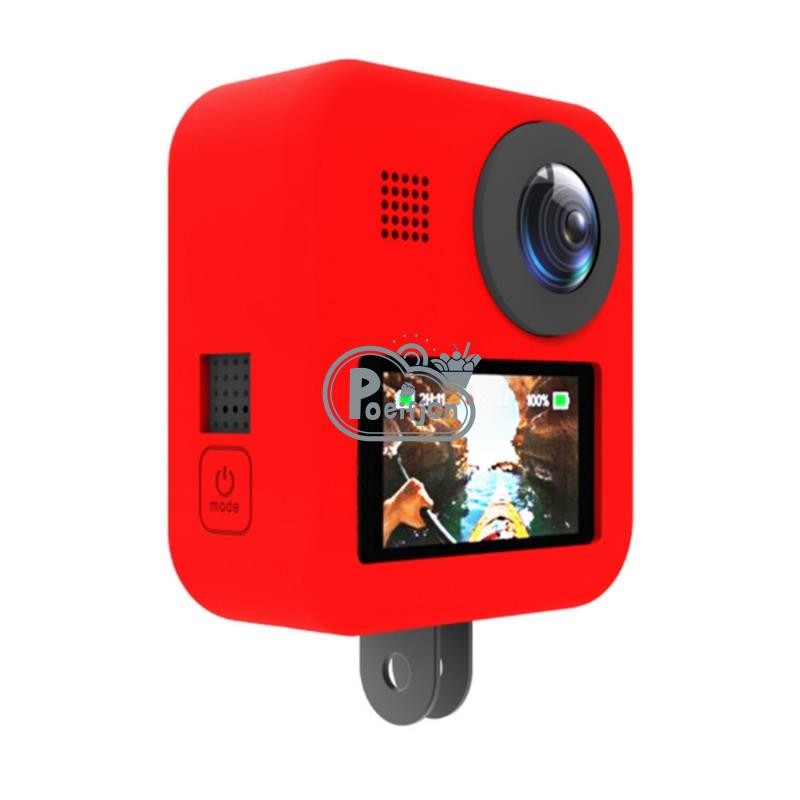 Vỏ bảo vệ silicon cho máy ảnh thể thao GoPro MAX 360 Bộ phận ống kính vòm bảo vệ chuyên nghiệp (Đen)