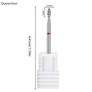 Queenten Nail Bits Ngọn lửa Cuticle Drill Bit Máy cắt móng tay Máy khoan Burr Phụ kiện Máy đánh bóng móng tay xoắn ốc Công cụ QT