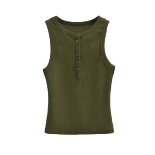 2025 Retro Henry Cổ Áo Vest Nữ Mùa Hè Không Tay Top