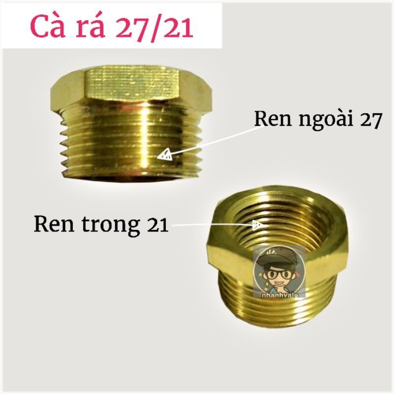 Cà rá 27/21, Đầu nối ren (răng) ngoài 27, ren (răng) trong 21 | Shopee ...