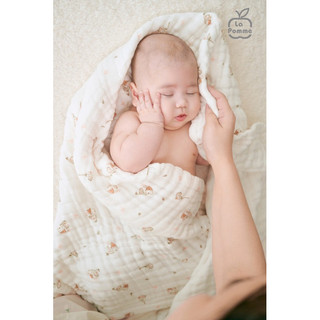 La Pomme SS25 khăn xô muslin la pomme mẫu mới 100*100 T6.0
