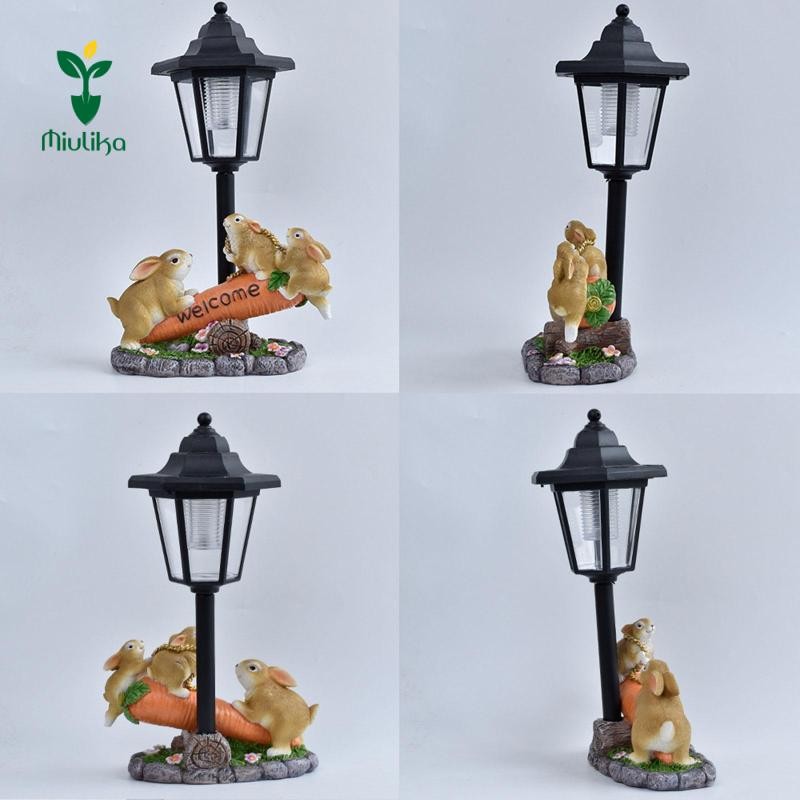 Tượng sân vườn ngoài trời Miulika có đèn ngoài trời năng lượng mặt trời Quà tặng đồ trang trí đáng yêu Đồ thủ công Hình tượng điêu khắc nhựa nhẹ cho sân vườn Sân cỏ
