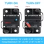 Mt Chống Nước Thuyền Ô Tô Tự Động AMP Ngắt Cầu Chì Đặt Lại DC 12-48V 30A 40A 50A 60A 70A 80A 100A 120A 150A 200A 250A 300A