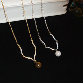 Vòng cổ ngọc trai zircon thời trang xương đòn dây chuyền nữ ánh cao cấp phụ kiện trang sức