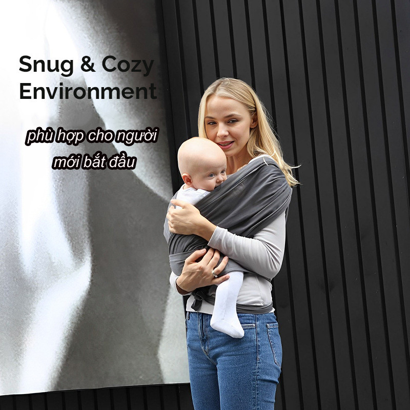 Địu Vải Cao Cấp Cho Bé Ergonomic，Địu Vải Đa Năng Chất Liệu Cotton， Thoáng Mát Em Dịu
