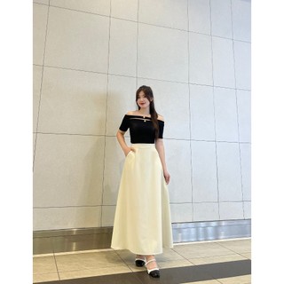 Chân váy dáng dài công sở chữ A có túi 2 bên chất liệu tuyết mưa vitex cao cấp Dài 80cm phong cách trẻ trung sang trọng