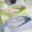 Túi đựng bút GREAT, Bút chì lưới xanh / xanh Nylon, Hộp đựng văn phòng phẩm nhỏ tươi mát sức chứa lớn Đồ dùng văn phòng