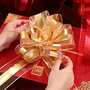 Set 10 [WEDDING] Nơ Ruy Băng Tú Cầu Viền Voan Cao Cấp Size Đại 5.5*150 Trang Trí Giỏ Quà, Xe Hoa, Đám Cưới, Lễ Tết-FE123