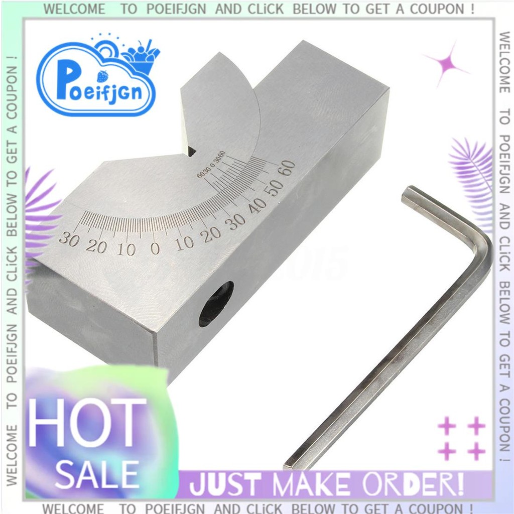 Mini Bloc V à Angle Réglable 0-60° Précision 75x25x36mm – Idéal Fraisage, Perceuse, Meuleuse D'Angle