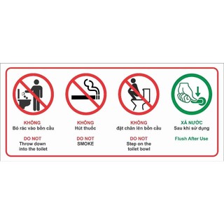 Biển Báo Trong Toilet, WC, Bảng Nội Quy Nhà Vệ Sinh, biển Nhắc Nhở Quy Định, Bằng format giá rẻ