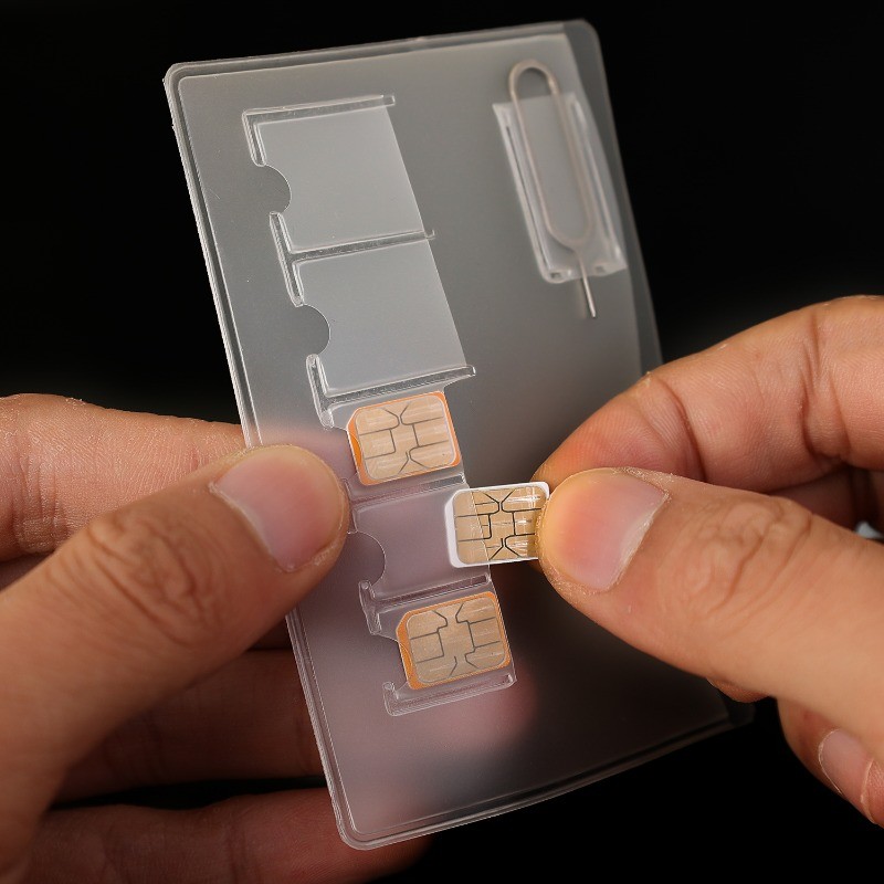 Túi đựng thẻ SIM trong suốt dày - Dụng cụ sắp xếp chốt đẩy đa năng di động - Phụ kiện chống thất lạc mỏng chống nước