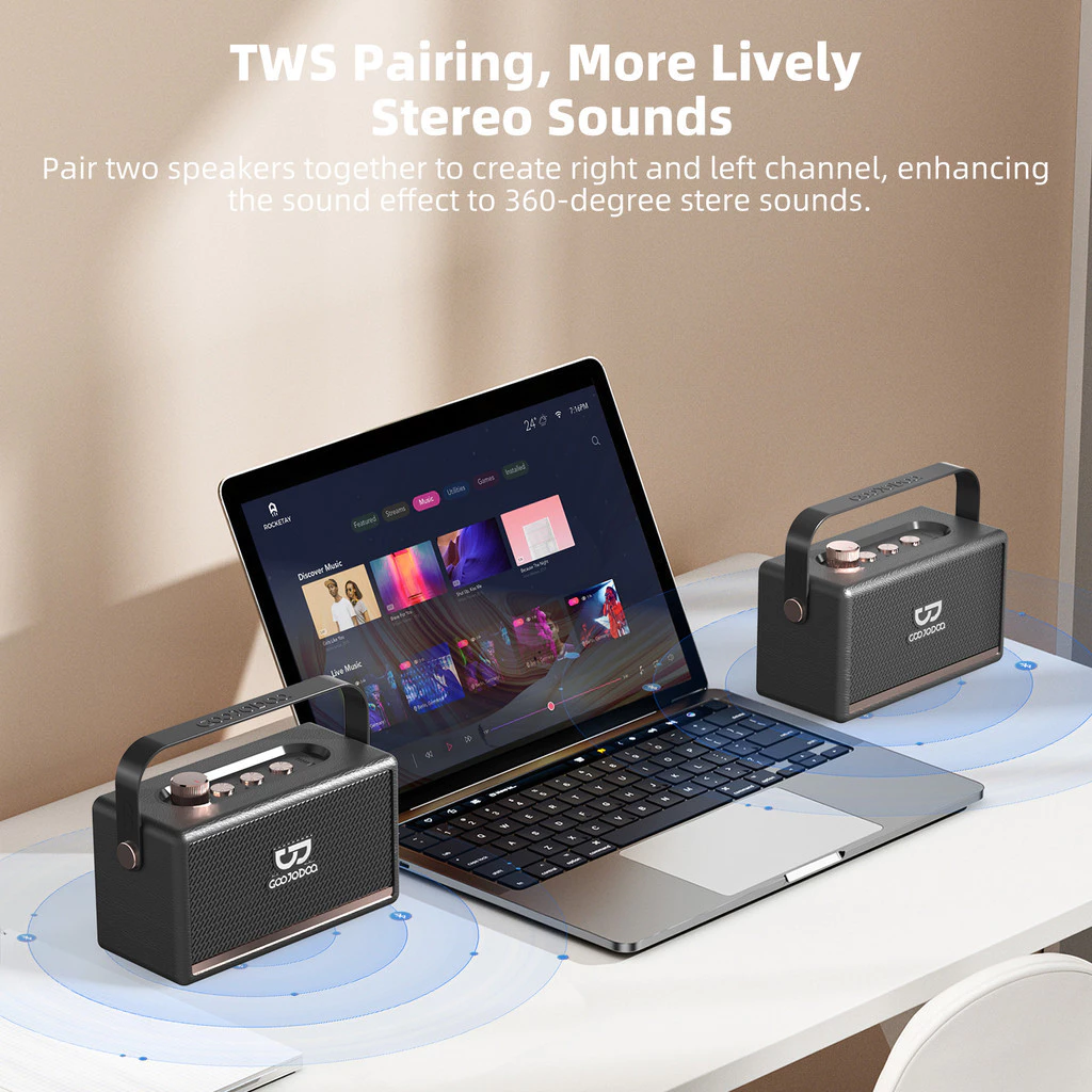 Loa Bluetooth Marshall GOOJODOQ 5.3 BT kết nối không dây âm trầm hỗ trợ cuộc gọi thẻ TF Đĩa U