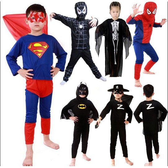 Halloween Giáng Sinh Quần Áo Người Nhện Cosplay Bé Trai Áo Phù Hợp Với Siêu Anh Hùng Trang Phục Bộ Zorro Batman Siêu Nhân Người Nhện Bodysuit