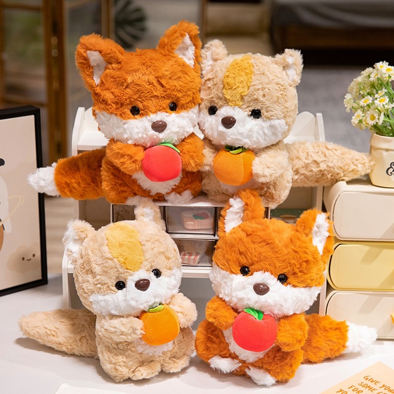 Kawaii Cáo Sóc Sang Trọng Đồ Chơi Hoạt Hình Dễ Thương Little Fox Plushie Búp Bê Để Bàn Trang Trí Phòng Ngủ Động Vật Thú Nhồi Bông Gối Đồ Chơi Mềm Mại Cho Bé Làm Dịu Búp Bê Trẻ Em Quà Tặng Năm Mới Quà Tặng Sinh Nhật