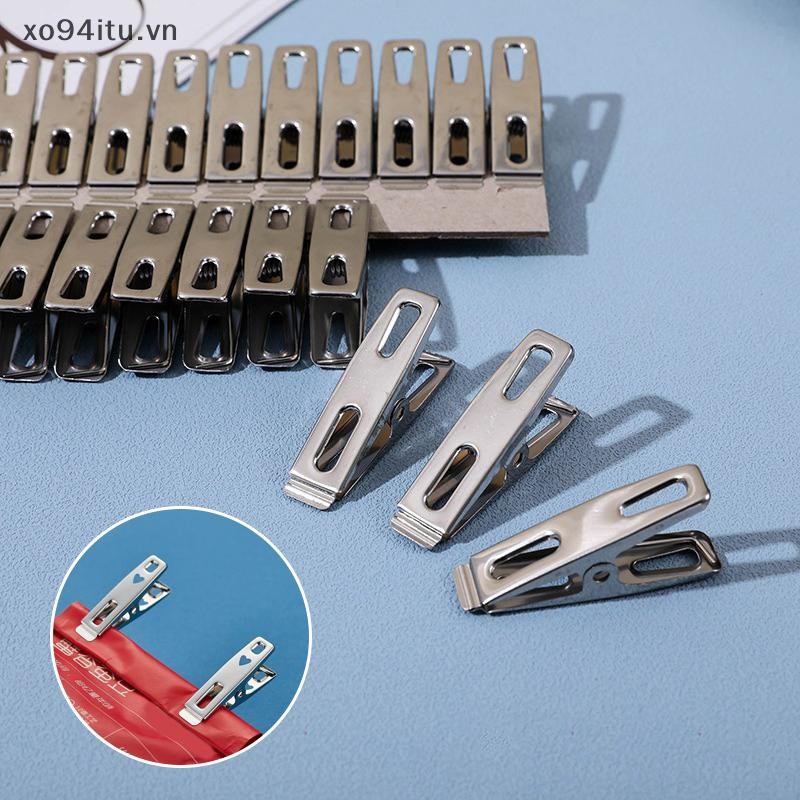 Xoitu 10 Chiếc Quần Áo Chốt Dây Giặt Inox Treo Chân Kẹp Kim Loại Chống Gió VN