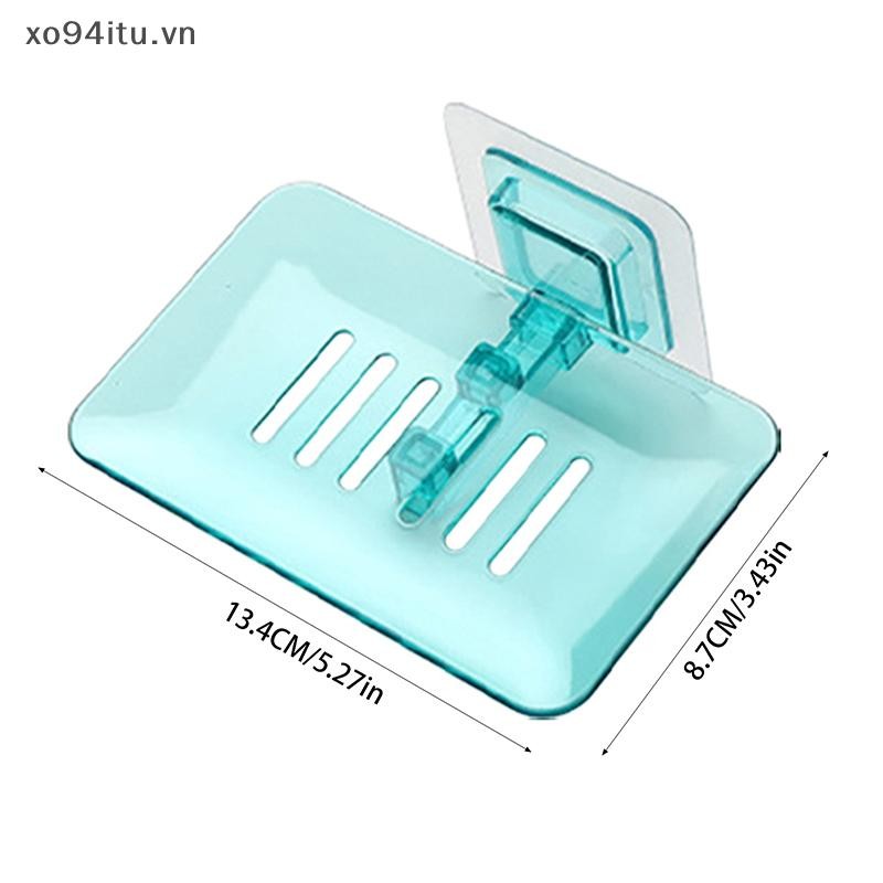 Xoitu Hộp đựng xà phòng thoát nước trong suốt không đục lỗ và dán Giá đỡ xà phòng treo tường Phòng tắm Hộp đựng xà phòng bằng nhựa Đĩa xà phòng VN
