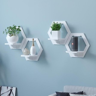 Kệ trang trí dán tường Buna chống nước, kệ decor nhà phòng khách, phòng ngủ nhiều hình dạng