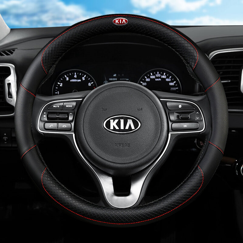 Bọc vô lăng xe hơi bằng da chất lượng cao cho Kia Forte Sportage Rio K3 K5 Niro Cerato Picanto Sorento Carnival Carens Seltos Koup Stonic Soluto Stinger Pride K2500