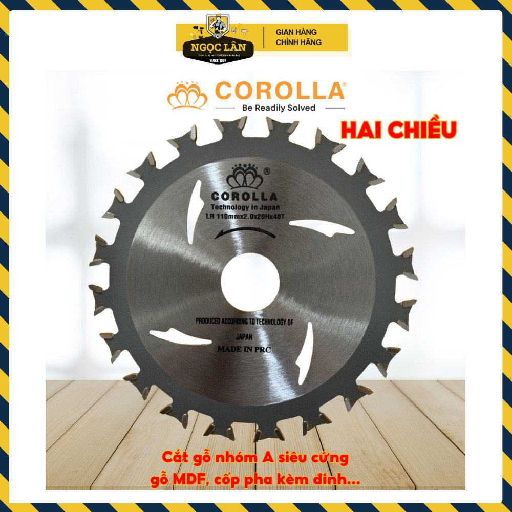 Lưỡi cắt gỗ 2 chiều cưa gỗ thịt, lưỡi cắt cốp pha 1 tất Corolla 110x40T sắc bén cao cấp
