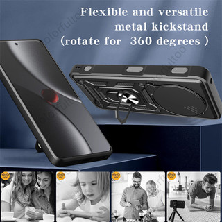 Vỏ Giáp Chống Sốc Cho Nubia Focus 5G NubiaFocus Trượt Mặt Sau Ống Kính Máy Ảnh Bảo Vệ Toàn Diện Vòng Đứng Vỏ Điện Thoại
