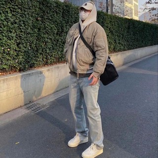 Quần jean nam amily ống suông rộng chất jean bò màu xanh sáng nhẹ không xù, CO GIÃN Denim Menswear