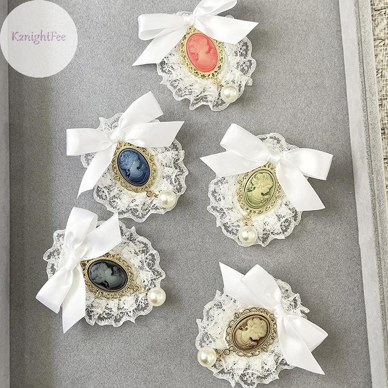 K2nightfee Vintage Handmade Vải Nghệ Thuật Ren Nơ Thổ Cẩm Làm Đẹp Ngọc Trai Flare Phong Cách Đại Học Mắt Cá Chân Phụ Kiện Trang Sức Cho Nữ VN